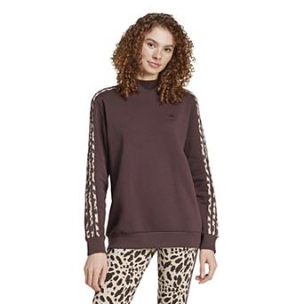 Women's adidas Essentials 3-Stripes Animal Print Sportswear Sweatshirt