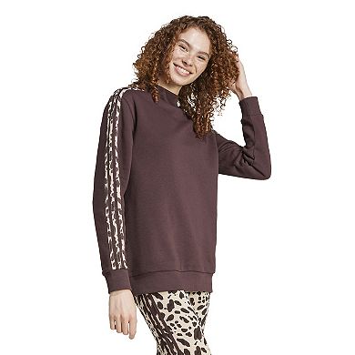 Women's adidas Essentials 3-Stripes Animal Print Sportswear Sweatshirt