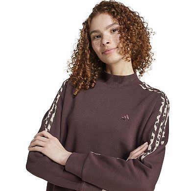 Women's adidas Essentials 3-Stripes Animal Print Sportswear Sweatshirt