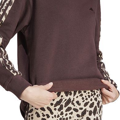 Women's adidas Essentials 3-Stripes Animal Print Sportswear Sweatshirt