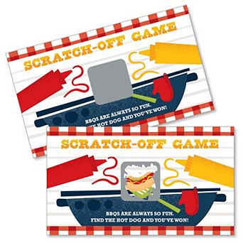 Big Dot Of Happiness Fire Up The Grill - Summer Bbq Picnic Party Game Scratch Off Cards 22 ct