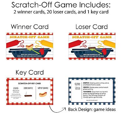 Big Dot Of Happiness Fire Up The Grill - Summer Bbq Picnic Party Game Scratch Off Cards 22 Ct
