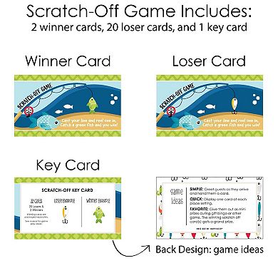 Big Dot Of Happiness Let's Go Fishing - Fish Themed Party Game Scratch ...