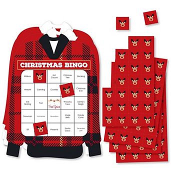 Big Dot Of Happiness Jolly Santa Claus Cards/markers Christmas Party Shaped Bingo Game 18 ct