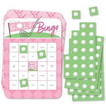 Big Dot Of Happiness Golf Girl - Pink Birthday Party Or Baby Shower Bingo Game 18 ct
