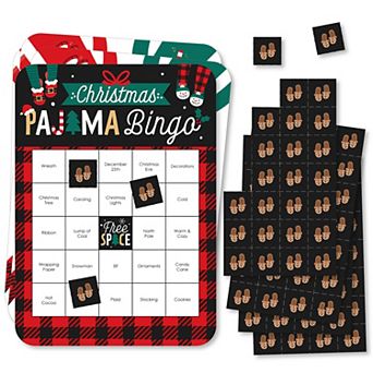 Big Dot Of Happiness Christmas Pajamas - Bingo Cards & Markers Holiday Party Bingo Game 18 ct