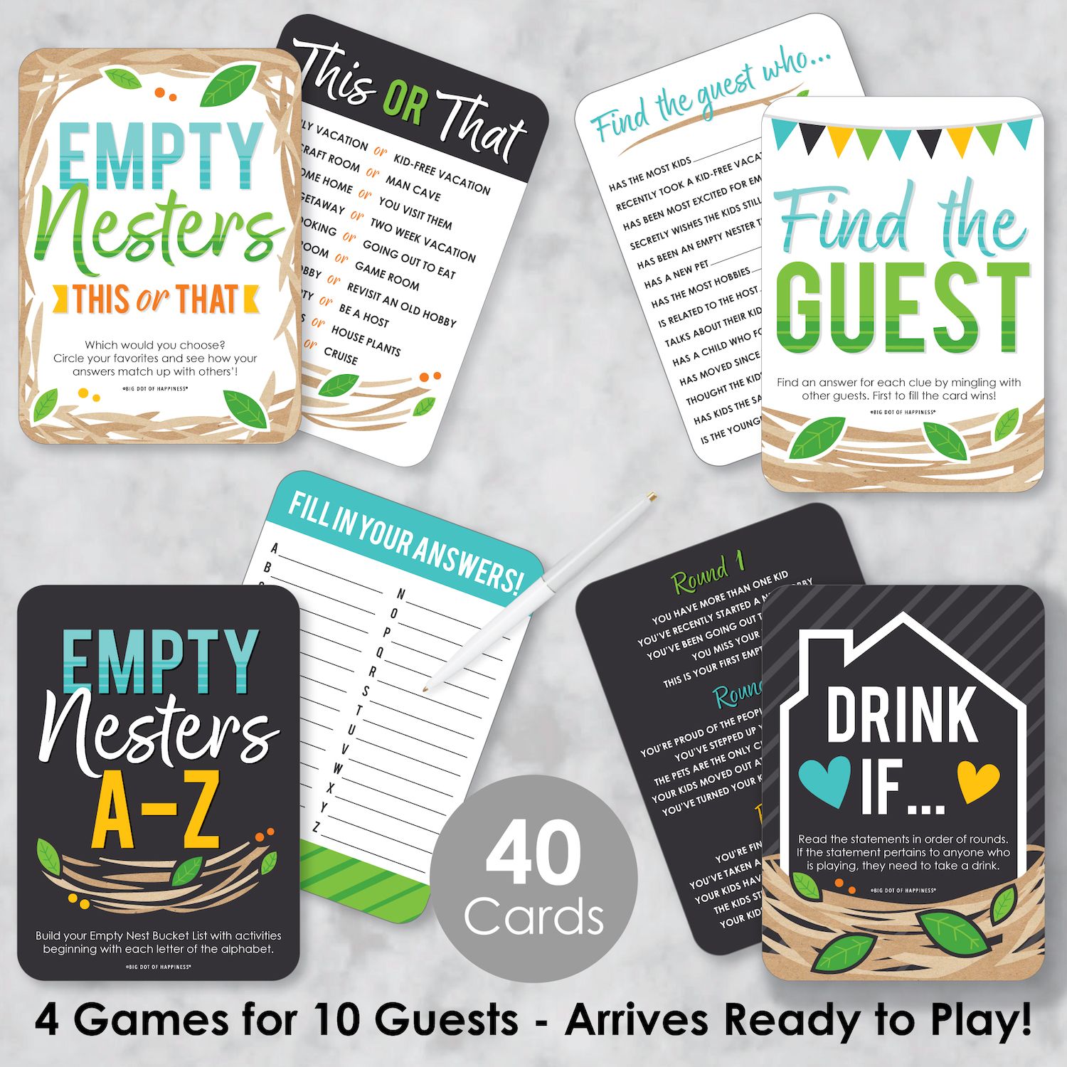 Empty Nest Party Centerpiece Sticks - Set Of 15 Table Toppers For Empty Nester Celebrations - View #2