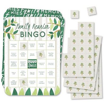 Big Dot Of Happiness Family Tree Reunion - Bingo Cards & Markers - Party Bingo Game - 18 ct