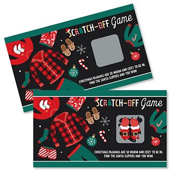 Big Dot Of Happiness Christmas Pajamas Holiday Plaid Pj Party Game Scratch Off Cards 22 ct