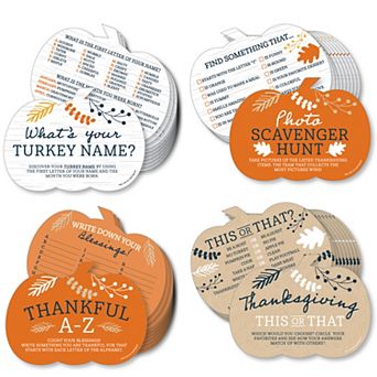 Big Dot Of Happiness Happy Thanksgiving 4 Harvest Party Games 10 Cards Each Gamerific Bundle