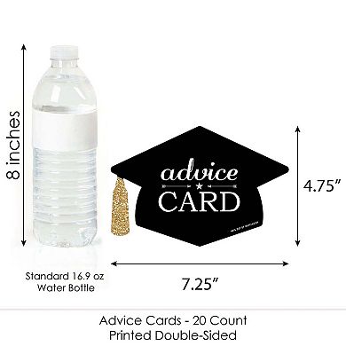 Big Dot Of Happiness Gold Tassel Worth The Hassle - Grad Cap Party Advice Cards Game - 20 Ct