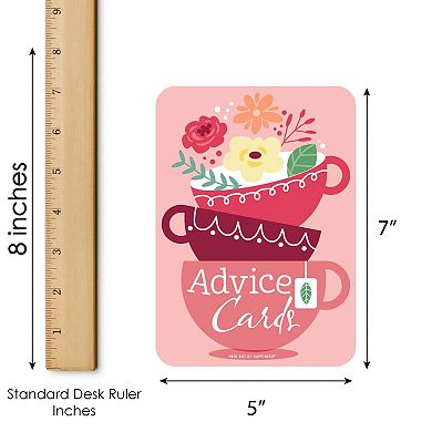 Big Dot Of Happiness Floral Let's Par-tea Wish Card Activities Shaped Advice Cards Game 20 Ct
