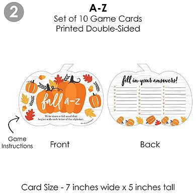 Big Dot Of Happiness Fall Pumpkin 4 Thanksgiving Party Games - 10 Cards Each Gamerific Bundle