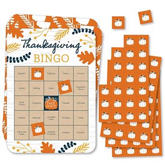 Big Dot Of Happiness Happy Thanksgiving Cards & Markers Fall Harvest Party Bingo Game 18 ct
