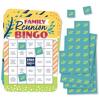 Big Dot Of Happiness Colorful Family Reunion Bingo Cards & Markers Party Bingo Game 18 ct