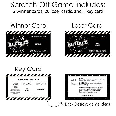 Big Dot Of Happiness Happy Retirement - Retirement Party Game Scratch Off Cards - 22 Count