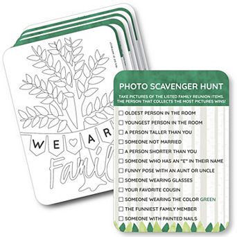 Big Dot Of Happiness Family Tree Reunion 2-in-1 Party Cards Activity Duo Games 20 ct