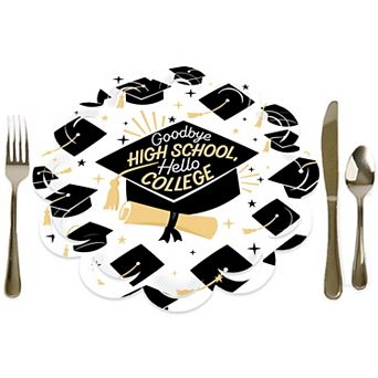 Big Dot Of Happiness Goodbye High School, Hello College Graduation Party Paper Chargers 12 ct