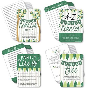 Big Dot Of Happiness Family Tree Reunion - 4 Party Games - 10 Cards Each - Gamerific Bundle