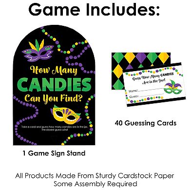 Big Dot Of Happiness Colorful Mardi Gras Mask Masquerade Game How Many Candy Guessing Game