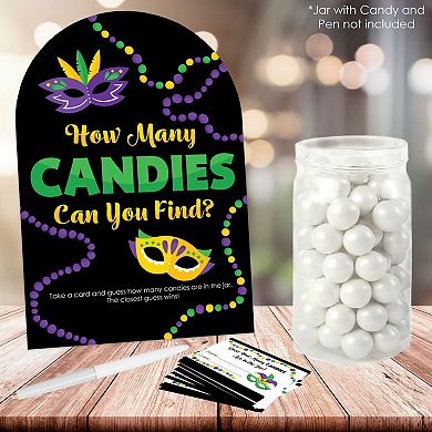 Big Dot Of Happiness Colorful Mardi Gras Mask Masquerade Game How Many Candy Guessing Game
