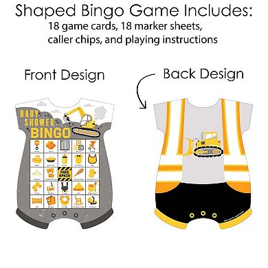 Big Dot Of Happiness Dig It - Construction Party Zone - Baby Shower Bingo Game - 18 Ct