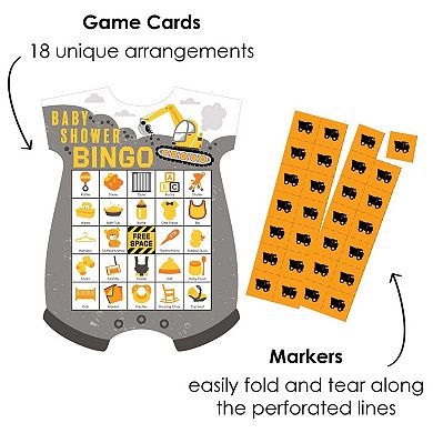 Big Dot Of Happiness Dig It - Construction Party Zone - Baby Shower Bingo Game - 18 Ct