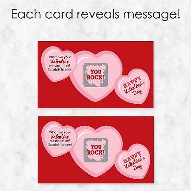 Big Dot Of Happiness Conversation Hearts - Scratch Off Valentine's Day Cards - 22 Count