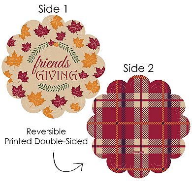 Big Dot Of Happiness Friends Thanksgiving Feast Round Table Decor Paper Chargers 12 Ct
