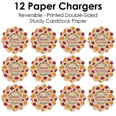 Big Dot Of Happiness Friends Thanksgiving Feast Round Table Decor Paper Chargers 12 Ct