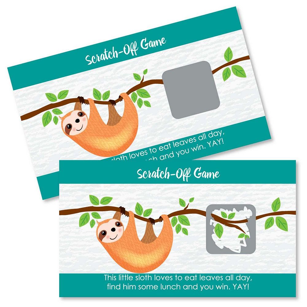 Big Dot Of Happiness Let's Hang Sloth Baby Shower Birthday Party Game ...