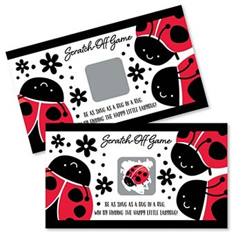 Big Dot Of Happiness Happy Little Ladybug Baby Shower & Birthday Game Scratch Off Cards 22 ct