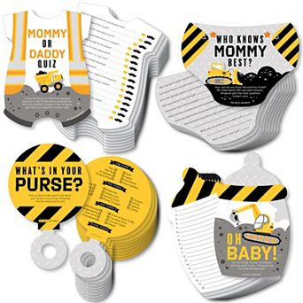 Big Dot Of Happiness Dig It Construction 4 Baby Shower Games - 10 Cards Each Gamerific Bundle