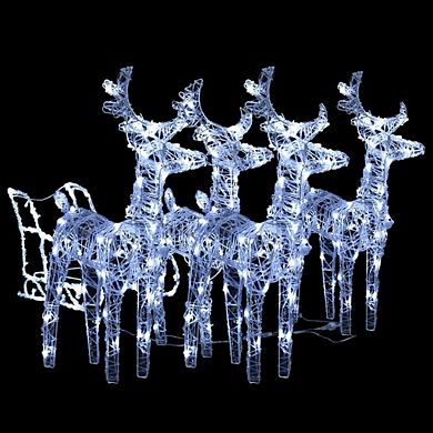 Acrylic Christmas Reindeers - Set of 2 with 80 Cold White LEDs