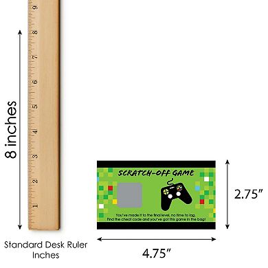 Big Dot Of Happiness Game Zone - Pixel Video Game Party Game Scratch Off Cards - 22 Ct