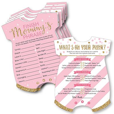 Little Princess Crown Dirty Diaper Game - 2-in-1 Baby Shower Game Set Of 24 With Clothespins
