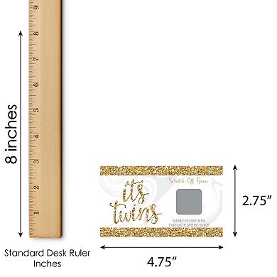 Big Dot Of Happiness It's Twins - Gold Twins Baby Shower Game Scratch ...