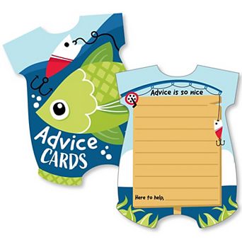 Big Dot Of Happiness Let's Go Fishing - Wish Card Baby Shower Activities Advice Cards - 20 ct