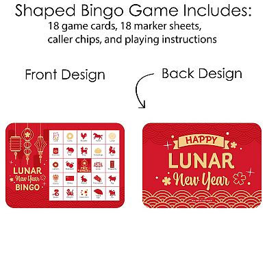 Big Dot Of Happiness Chinese Lanterns Picture Cards & Markers Lunar New Year Bingo Game 18 Ct