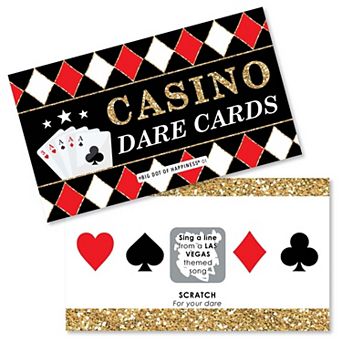 Big Dot Of Happiness Las Vegas - Casino Party Game Scratch Off Dare Cards - 22 Count