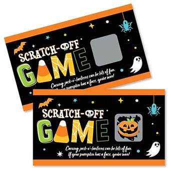 Big Dot Of Happiness Jack-o'-lantern Halloween - Kids Party Game - Scratch Off Cards - 22 ct
