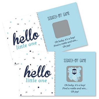 Big Dot Of Happiness Hello Little One Blue & Silver Baby Shower Game Scratch Off Cards 22 ct