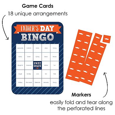 Big Dot Of Happiness Happy Father's Day - Cards & Markers We Love Dad Party Bingo Game 18 Ct