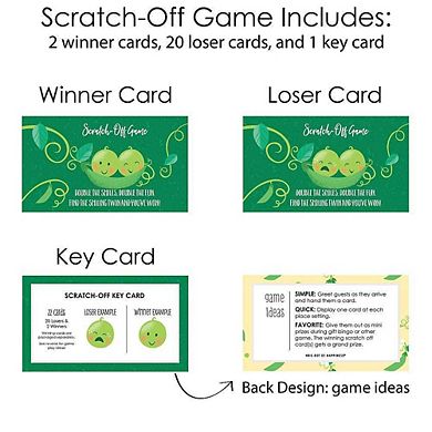 Big Dot Of Happiness Double The Fun - Twins Two Peas In A Pod - Game Scratch Off Cards 22 Ct