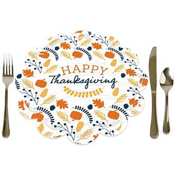 Big Dot Of Happiness Happy Thanksgiving Party Round Table Decor Paper Chargers 12 ct