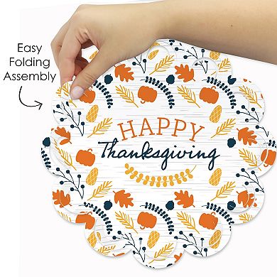 Big Dot Of Happiness Happy Thanksgiving Party Round Table Decor Paper Chargers 12 Ct
