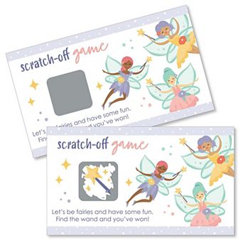 Big Dot Of Happiness Let's Be Fairies - Fairy Party Game Scratch Off Cards - 22 Count