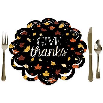 Big Dot Of Happiness Give Thanks Thanksgiving Party Round Table Decor Paper Chargers 12 ct