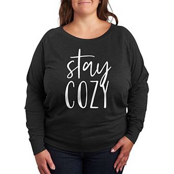 Plus Size Stay Cozy French Terry Long Sleeve Tee