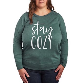 Plus Size Stay Cozy French Terry Long Sleeve Tee